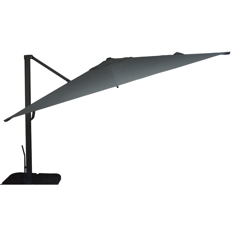 F. Corriveau International - Parasol Carré Oasis, 10' x 10', Tissu Résistant aux UV, Charbon Foncé - Simple Boutique