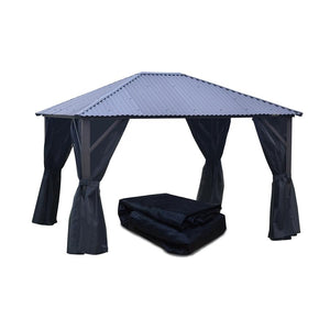 F. Corriveau International - Rideau Moustiquaire pour Gazebo 10' x 12', Noir - Simple Boutique