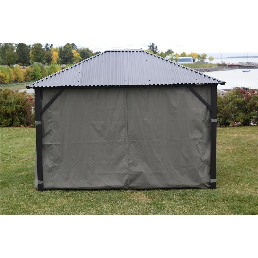 F. Corriveau International - Rideau pour Gazebo 10' x 10' , Résistant à l'eau , Charbon - Simple Boutique