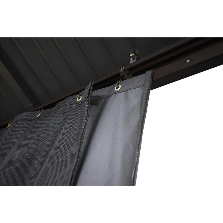 F. Corriveau International - Rideau pour Gazebo 10' x 10' , Résistant à l'eau , Charbon - Simple Boutique