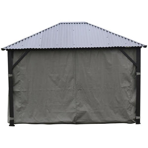 F. Corriveau International - Rideau pour Gazebo 10' x 10' , Résistant à l'eau , Charbon - Simple Boutique