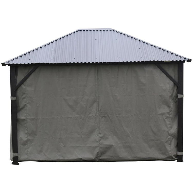F. Corriveau International - Rideau pour Gazebo 10' x 10' , Résistant à l'eau , Charbon - Simple Boutique