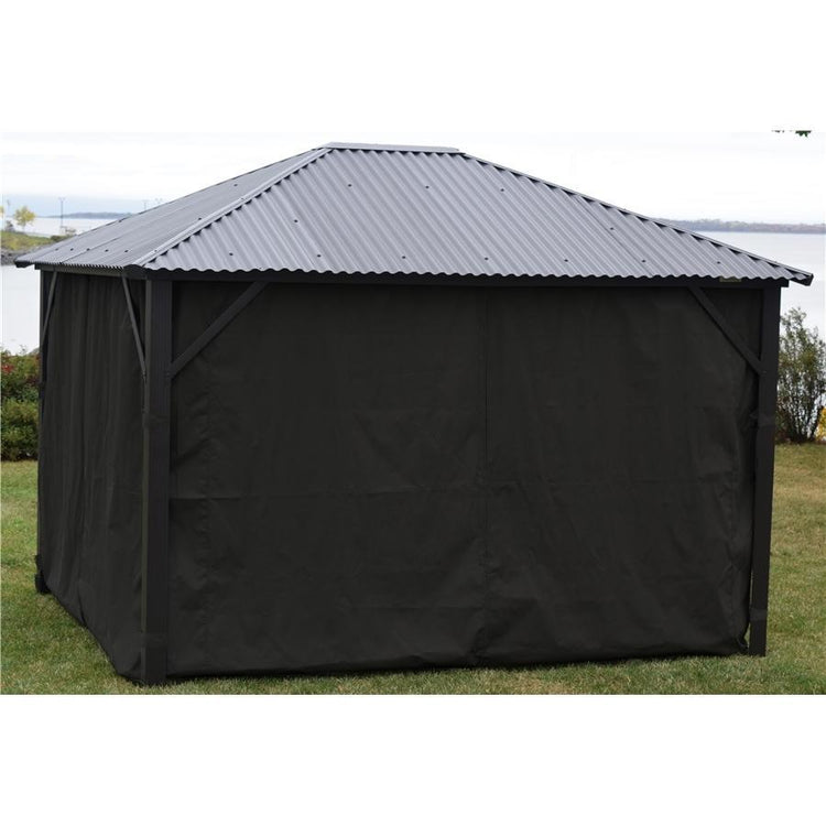 F. Corriveau International - Rideau pour Gazebo 10' x 10' , Résistant à l'eau , Noir - Simple Boutique