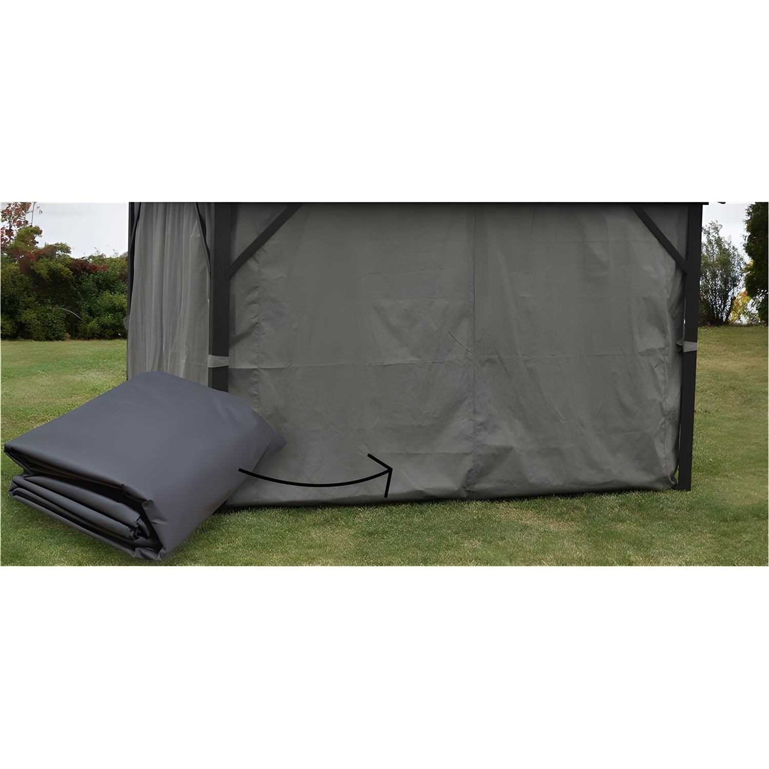 F. Corriveau International - Rideau pour Gazebo 10' x 12' , Résistant à l'eau, Gris Foncé - Simple Boutique