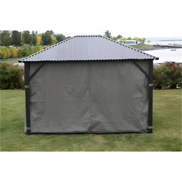 F. Corriveau International - Rideau pour Gazebo 10' x 12' , Résistant à l'eau, Gris Foncé - Simple Boutique