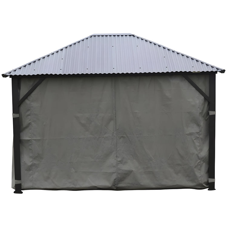 F. Corriveau International - Rideau pour Gazebo 10' x 12' , Résistant à l'eau, Gris Foncé - Simple Boutique