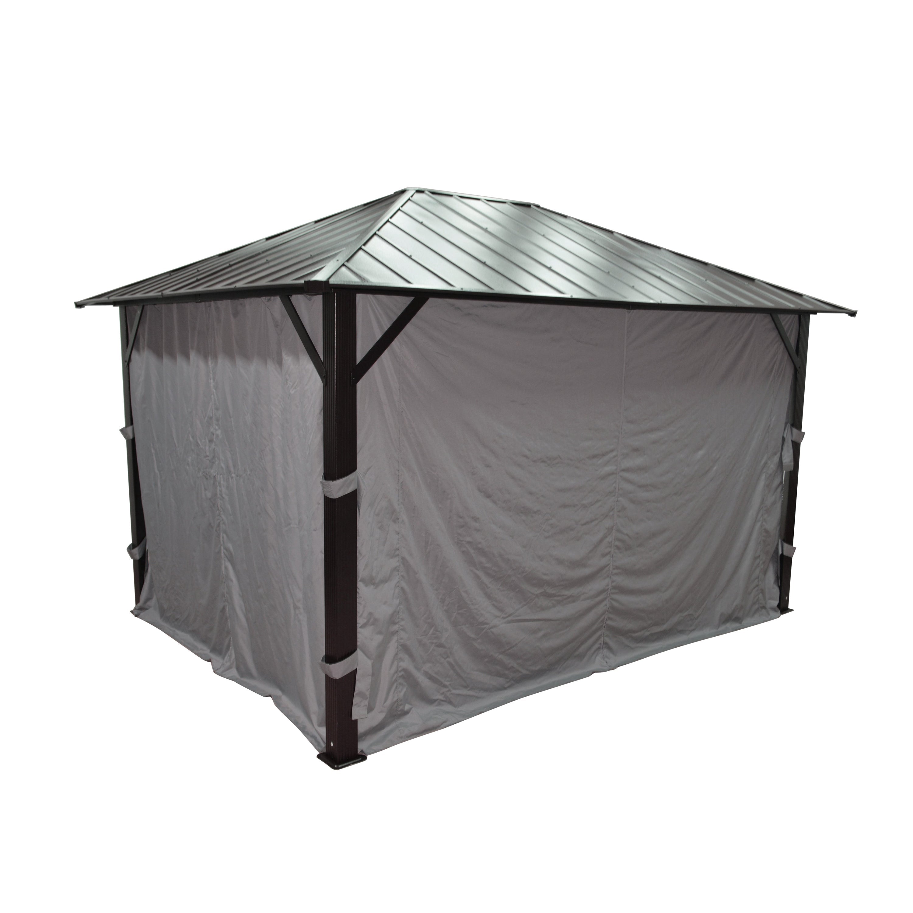 F. Corriveau International - Rideau pour Gazebo 10' x 12' , Résistant à l'eau, Gris - Simple Boutique