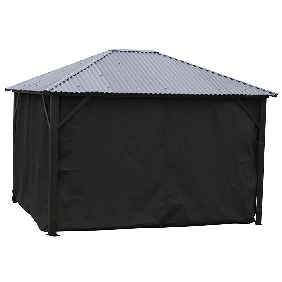F. Corriveau International - Rideau pour Gazebo 10' x 12' , Résistant à l'eau, Noir - Simple Boutique