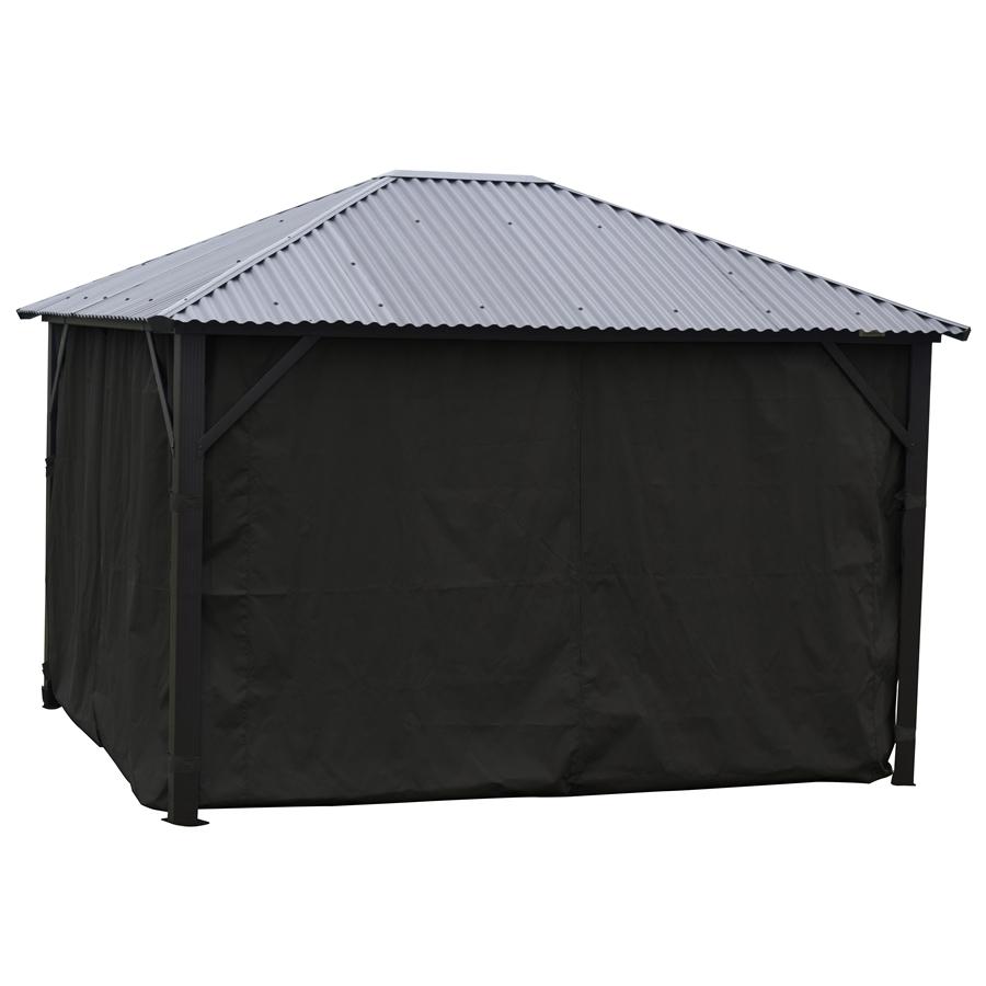 F. Corriveau International - Rideau pour Gazebo 10' x 12' , Résistant à l'eau, Noir