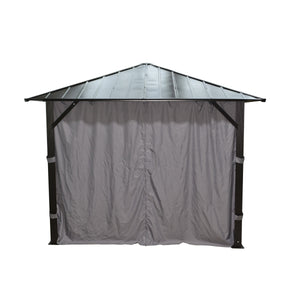 F. Corriveau International - Rideau pour Gazebo 10' x 14' , Résistant à l'eau, Gris - Simple Boutique