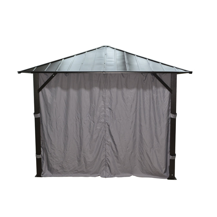 F. Corriveau International - Rideau pour Gazebo 10' x 14' , Résistant à l'eau, Gris - Simple Boutique