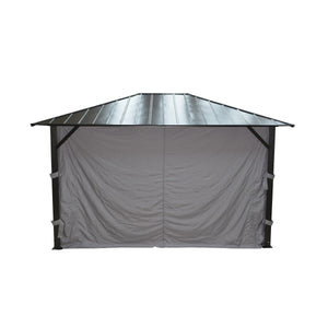 F. Corriveau International - Rideau pour Gazebo 10' x 14' , Résistant à l'eau, Gris - Simple Boutique