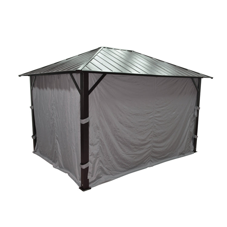 F. Corriveau International - Rideau pour Gazebo 10' x 14' , Résistant à l'eau, Gris - Simple Boutique