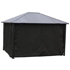 F. Corriveau International - Rideau pour Gazebo 10' x 14' , Résistant à l'eau , Noir - Simple Boutique