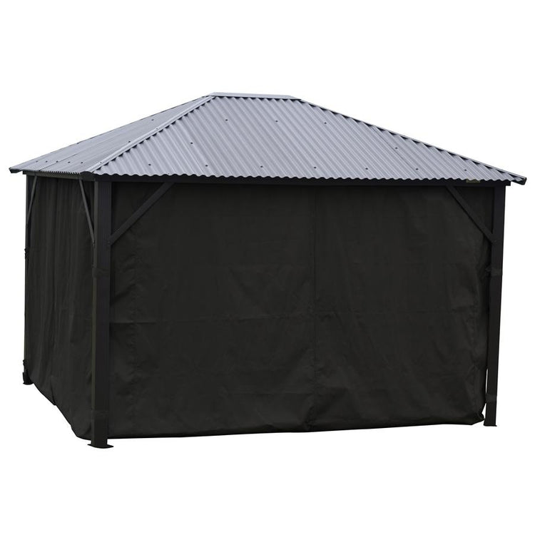 F. Corriveau International - Rideau pour Gazebo 10' x 14' , Résistant à l'eau , Noir - Simple Boutique