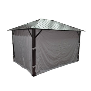 F. Corriveau International - Rideau pour Gazebo 10'x10', Résistant à l'eau, Gris - Simple Boutique