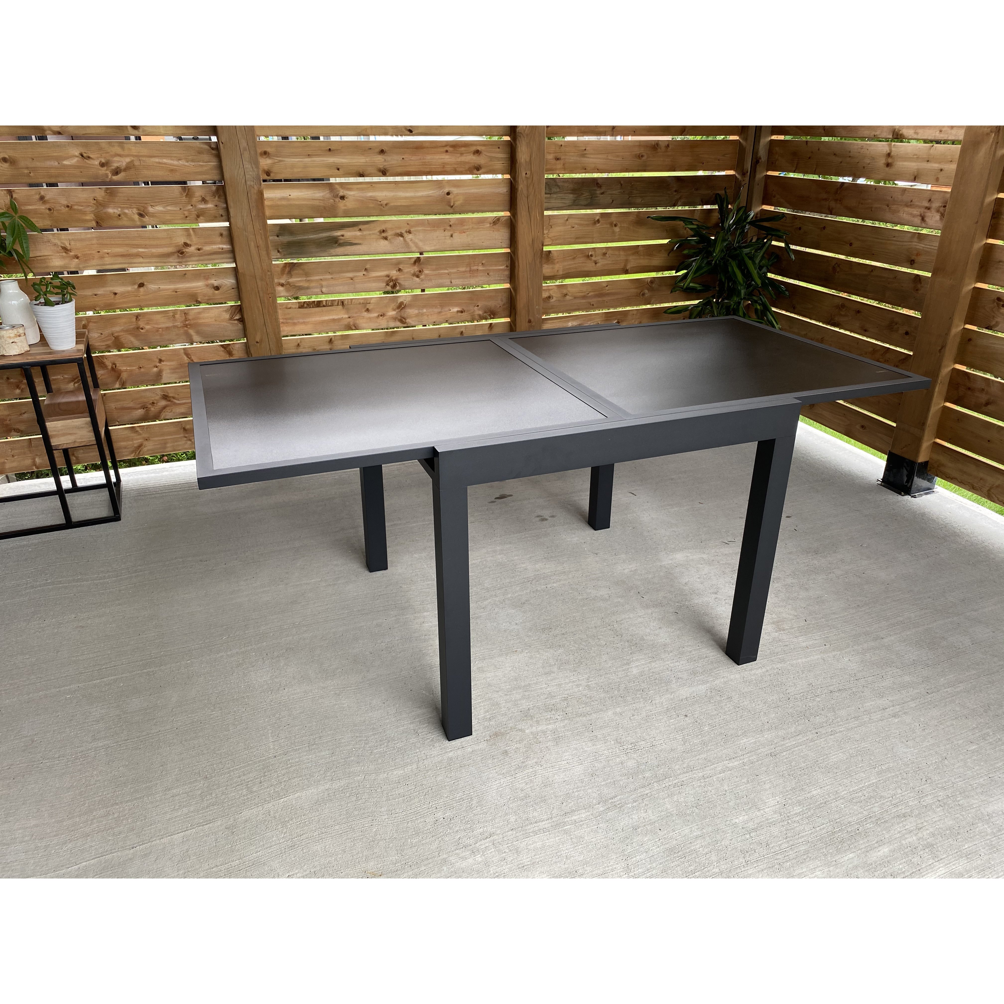 F. Corriveau International Table Extension 35''x70'' avec Plateau en Verre, Noir - Simple Boutique