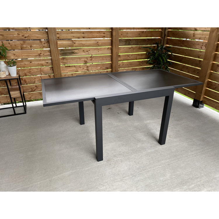 F. Corriveau International Table Extension 35''x70'' avec Plateau en Verre, Noir - Simple Boutique