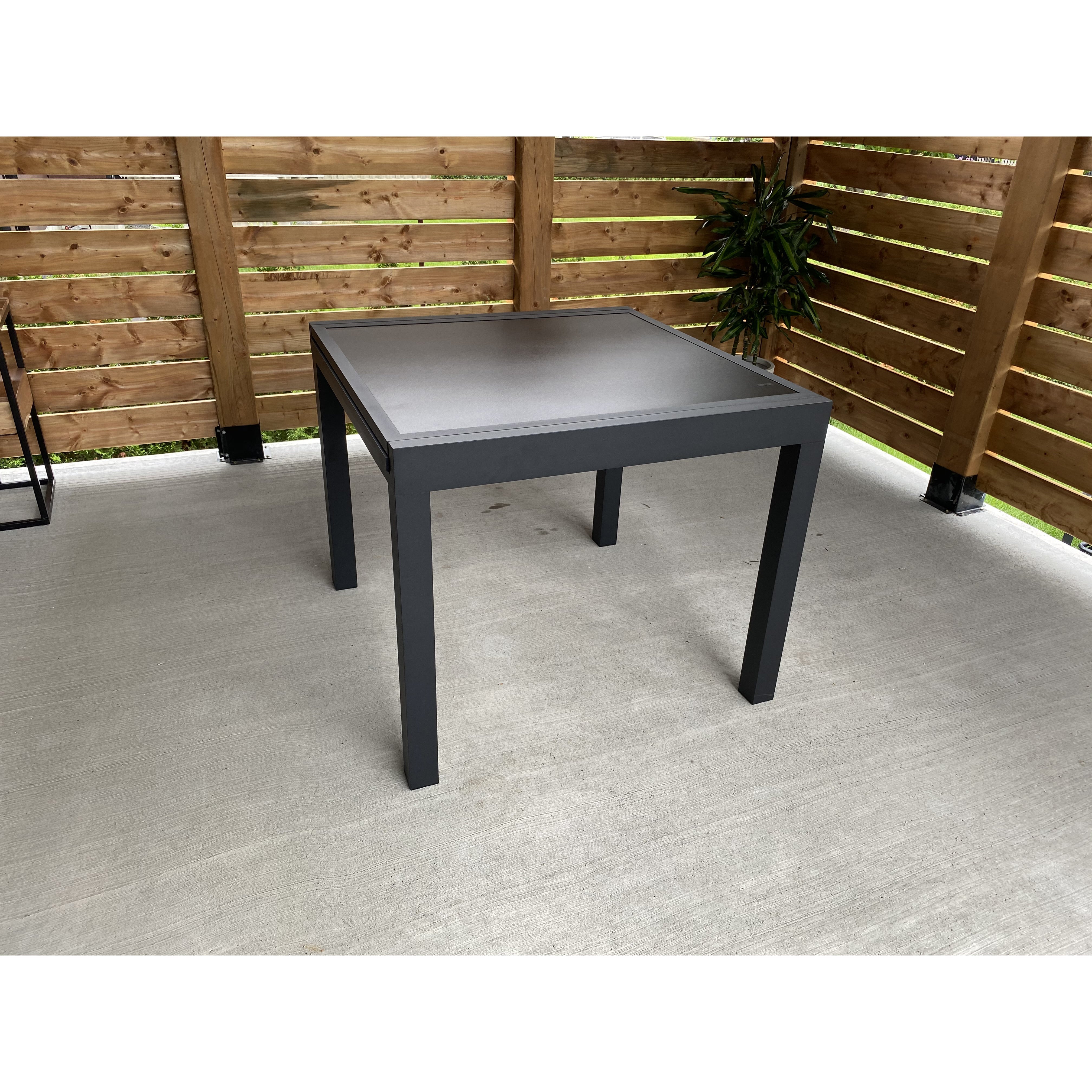 F. Corriveau International Table Extension 35''x70'' avec Plateau en Verre, Noir - Simple Boutique