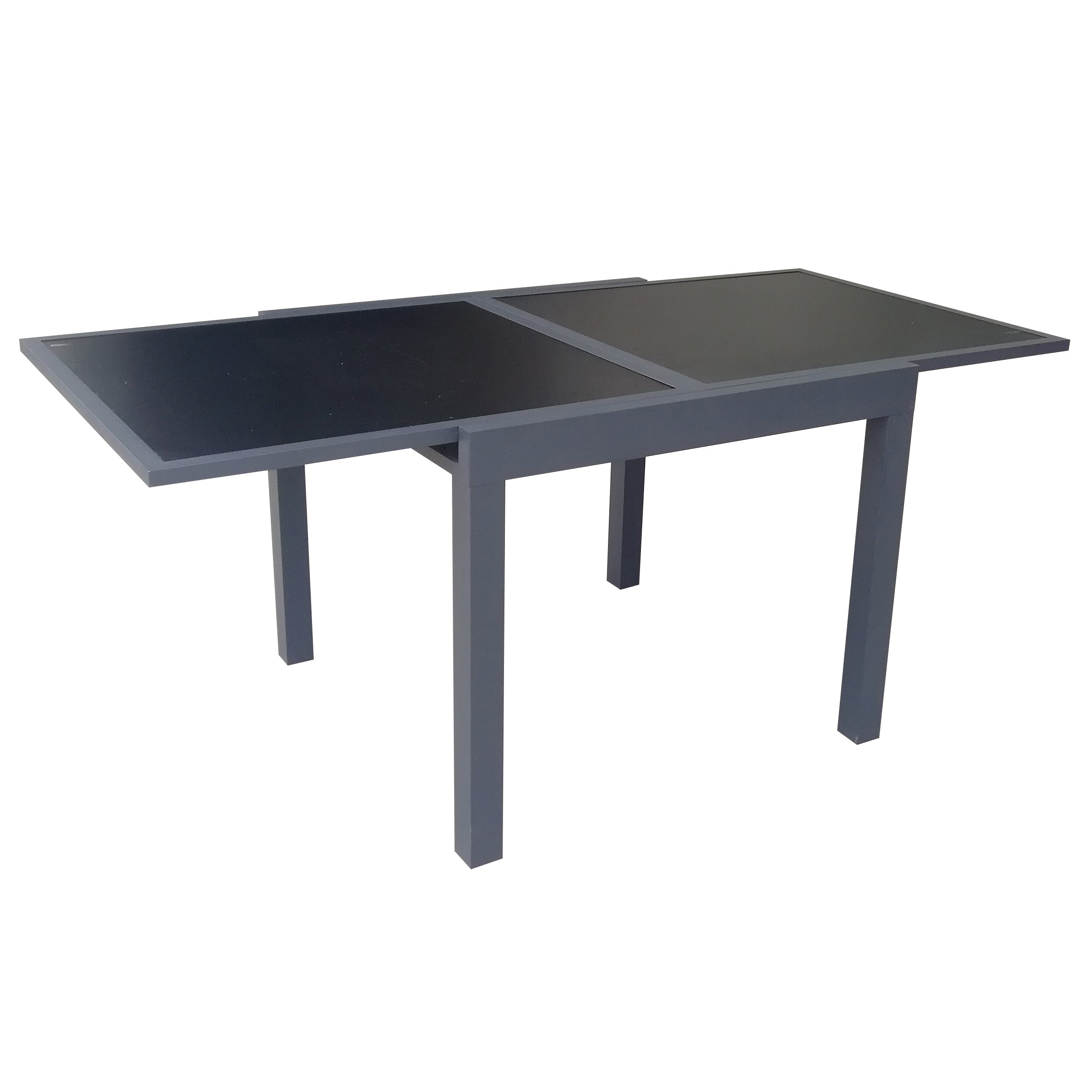 F. Corriveau International Table Extension 35''x70'' avec Plateau en Verre, Noir - Simple Boutique