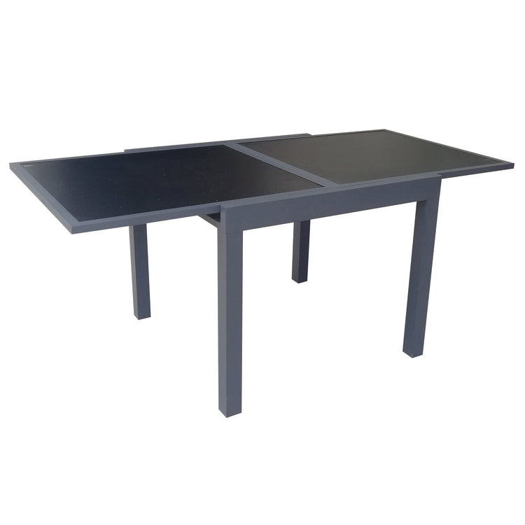 F. Corriveau International Table Extension 35''x70'' avec Plateau en Verre, Noir - Simple Boutique