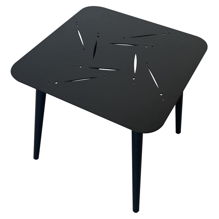 F. Corriveau International - Table d'appoint Carrée pour l'extérieur, 16" x 16" x 16", Cadre en Aluminium, Noir - Simple Boutique