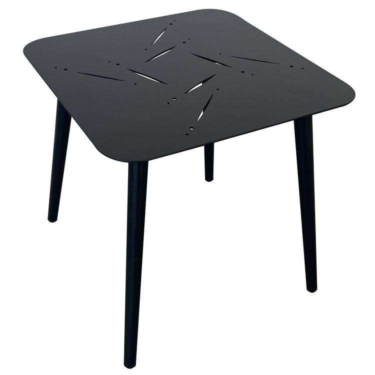 F. Corriveau International - Table d'appoint Carrée pour l'extérieur, 16" x 16" x 16", Cadre en Aluminium, Noir - Simple Boutique