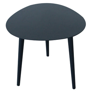 F. Corriveau International - Table d'appoint Triangulaire pour l'extérieur, 16" x 16" x 16", Cadre en Aluminium, Noir - Simple Boutique