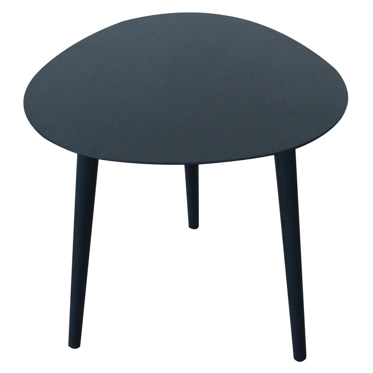 F. Corriveau International - Table d'appoint Triangulaire pour l'extérieur, 16" x 16" x 16", Cadre en Aluminium, Noir - Simple Boutique