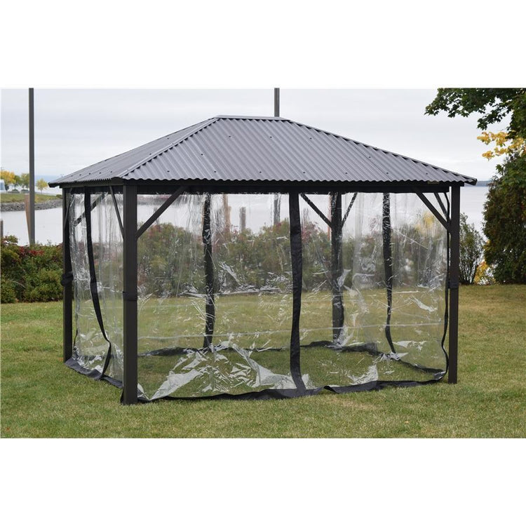 F.Corriveau International - Rideau Clair / Mica pour Gazebo 10' x 10', Transparent - Simple Boutique