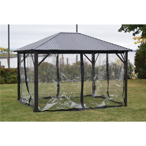 CÔTÉ x 1 PANNEAU NOIR UNI, FIXATION VELCRO DE GAZEBO