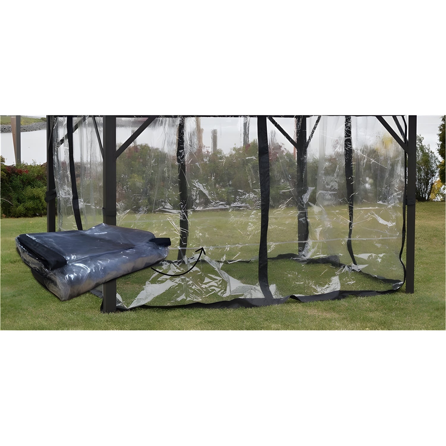 F.Corriveau International - Rideau Clair / Mica pour Gazebo 12' x 16', Transparent - Simple Boutique