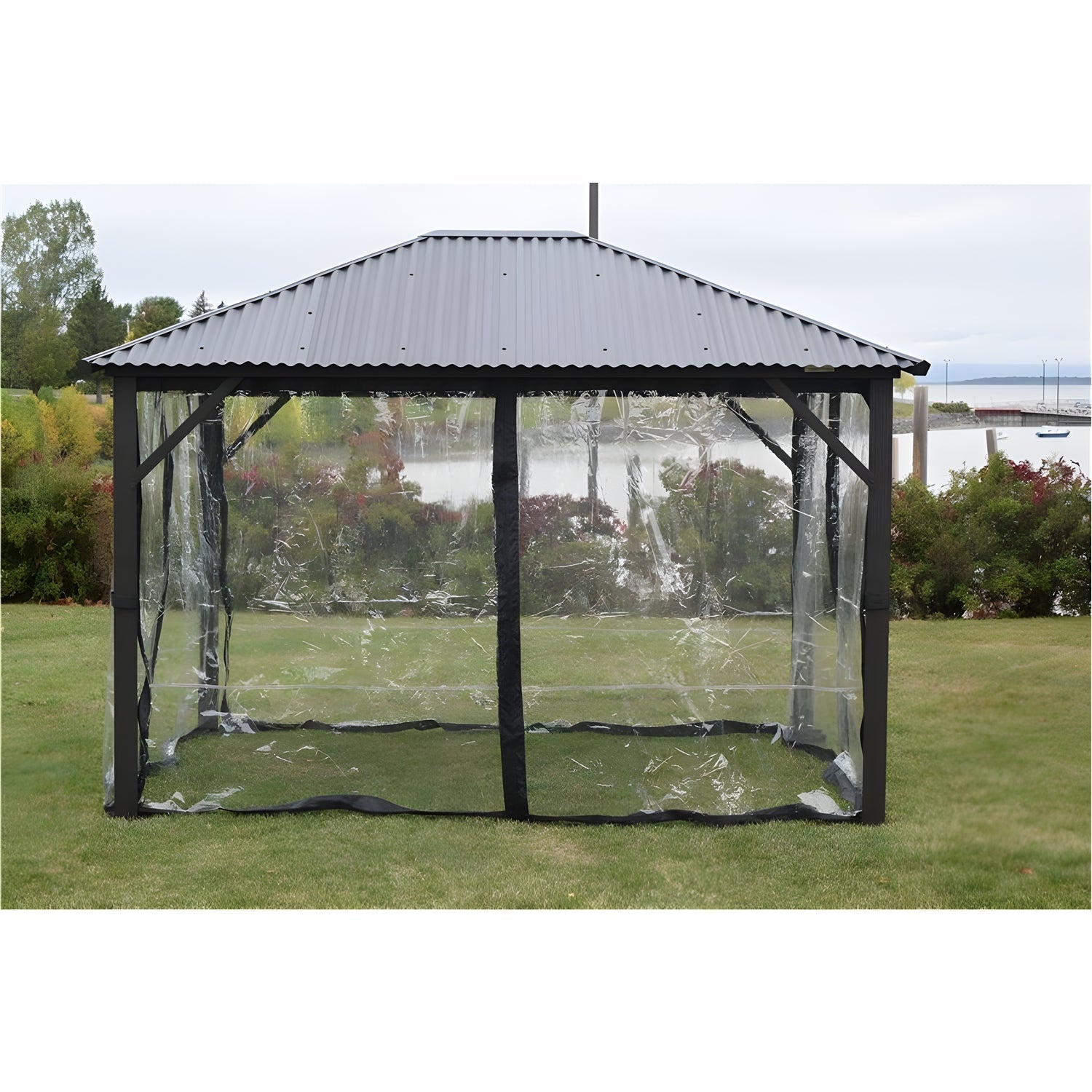 F.Corriveau International - Rideau Clair / Mica pour Gazebo 12' x 16', Transparent - Simple Boutique