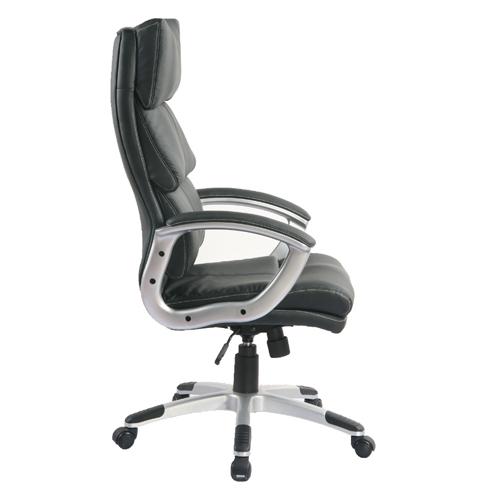 Fauteuil Moderne à Dossier Élevé en Cuir Reconstitué Noir - Simple Boutique