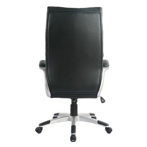 Fauteuil Moderne à Dossier Élevé en Cuir Reconstitué Noir - Simple Boutique