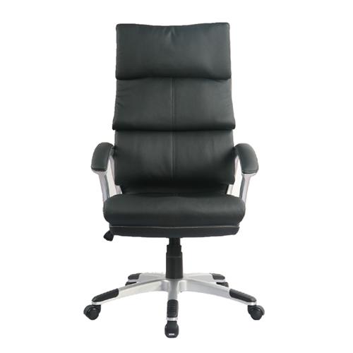 Fauteuil Moderne à Dossier Élevé en Cuir Reconstitué Noir - Simple Boutique