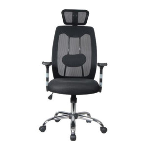 Fauteuil Professionnel en Maille à Dossier Élevé Air Grid Noir - Simple Boutique