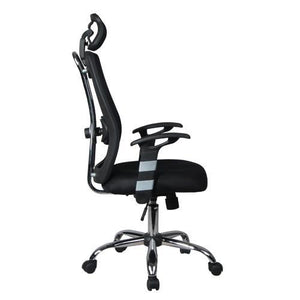 Fauteuil Professionnel en Maille à Dossier Élevé Air Grid Noir - Simple Boutique