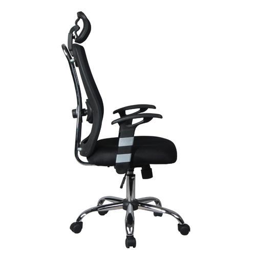Fauteuil Professionnel en Maille à Dossier Élevé Air Grid Noir - Simple Boutique