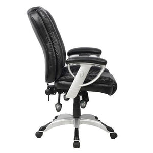 Fauteuil de Direction à Dossier Élevé en Cuir Reconstitué Noir - Simple Boutique