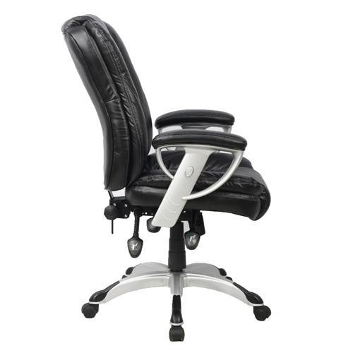 Fauteuil de Direction à Dossier Élevé en Cuir Reconstitué Noir - Simple Boutique