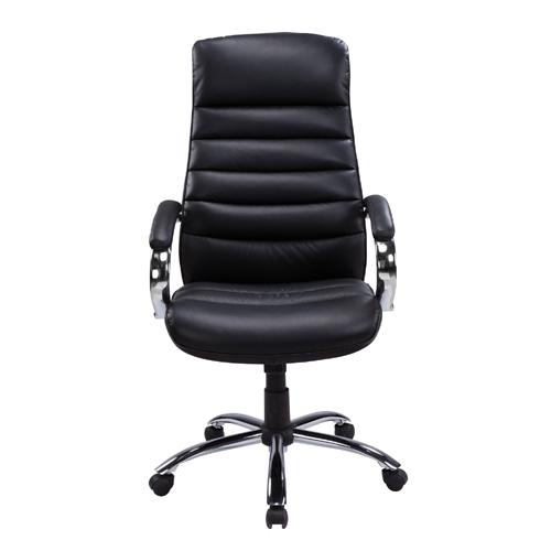 Fauteuil de Direction à Dossier Élevé en Cuir Reconstitué Noir - Simple Boutique