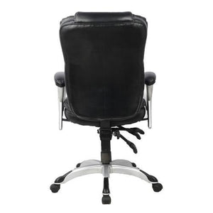 Fauteuil de Direction à Dossier Élevé en Cuir Reconstitué Noir - Simple Boutique