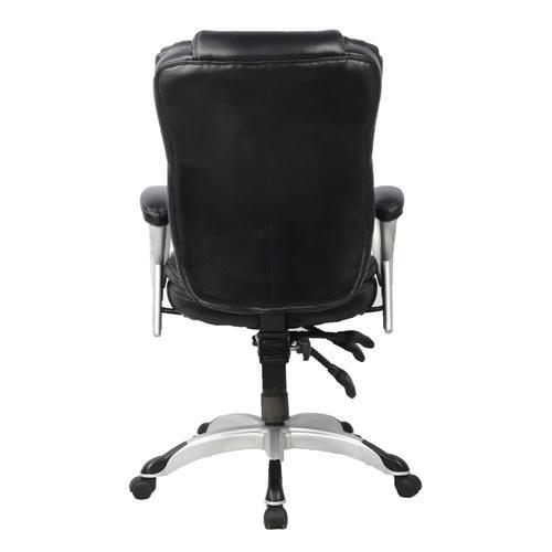 Fauteuil de Direction à Dossier Élevé en Cuir Reconstitué Noir - Simple Boutique