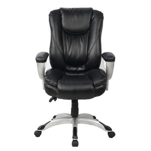 Fauteuil de Direction à Dossier Élevé en Cuir Reconstitué Noir - Simple Boutique
