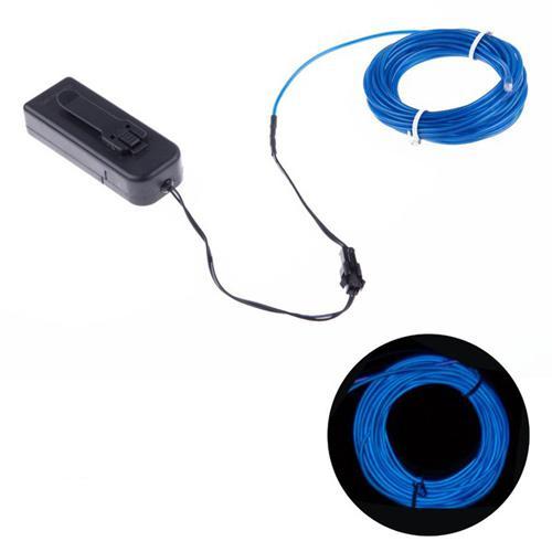 Fil EL (Électro Luminescent) 2.3mm, Contrôleur à batteries, 3m, Couleurs au choix - Simple Boutique