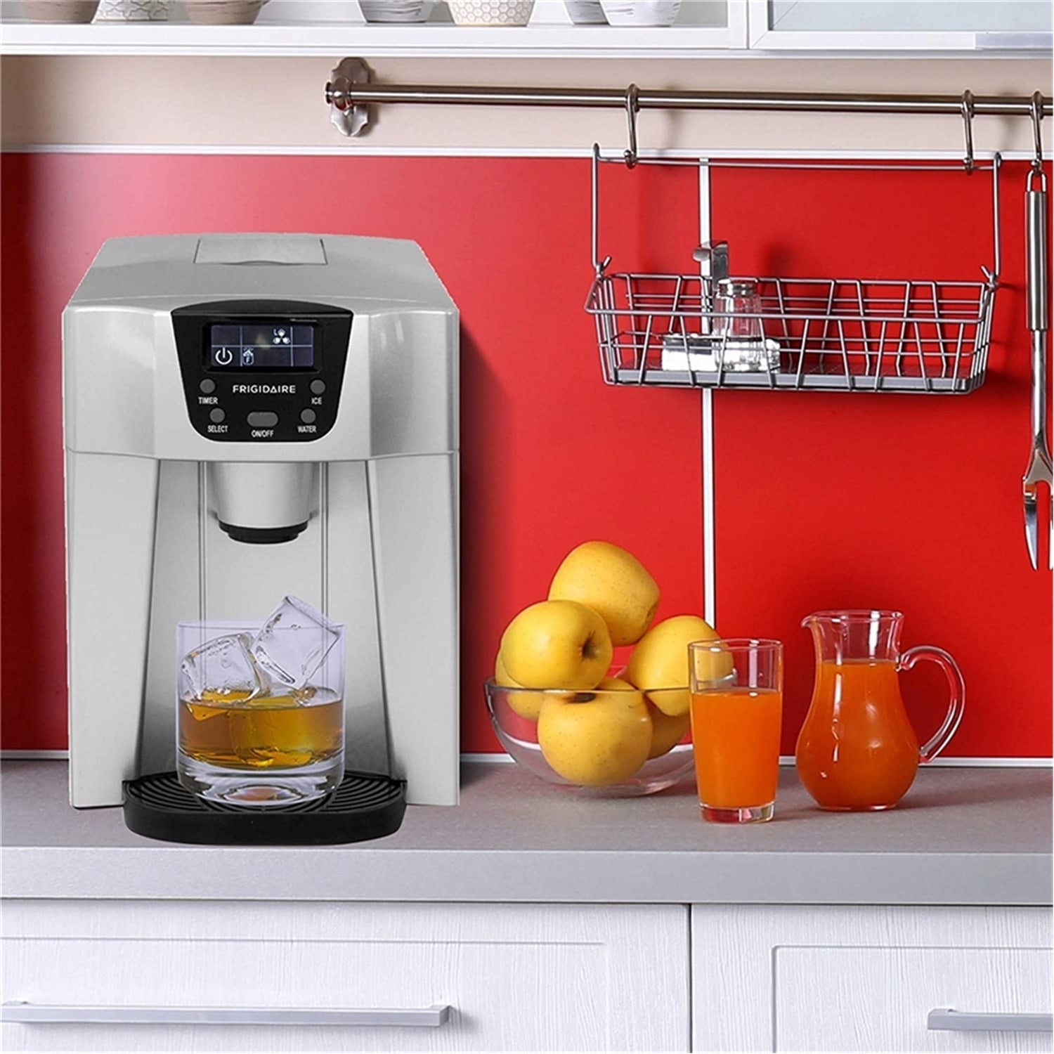 Frigidaire - Distributeur d'eau et Machine à Galçons Compacte, Réservoir de 2 Litres, Argenté - Simple Boutique