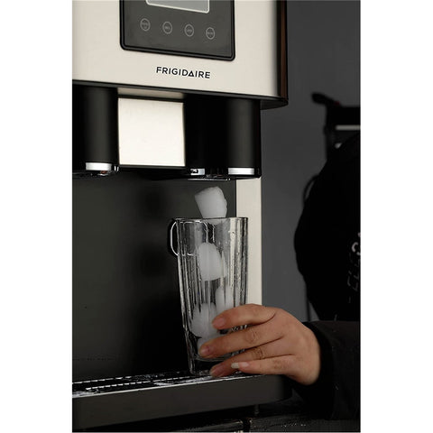 Frigidaire - Machine à Glaçons 3 en 1 avec Distributeur d'eau et Broyeur à Glace, Acier Inoxydable