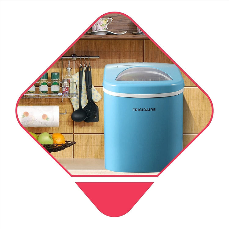 Frigidaire - Machine à Glaçons Compact pour Comptoir, Capacité de Production 26 Lbs, Bleu - Simple Boutique