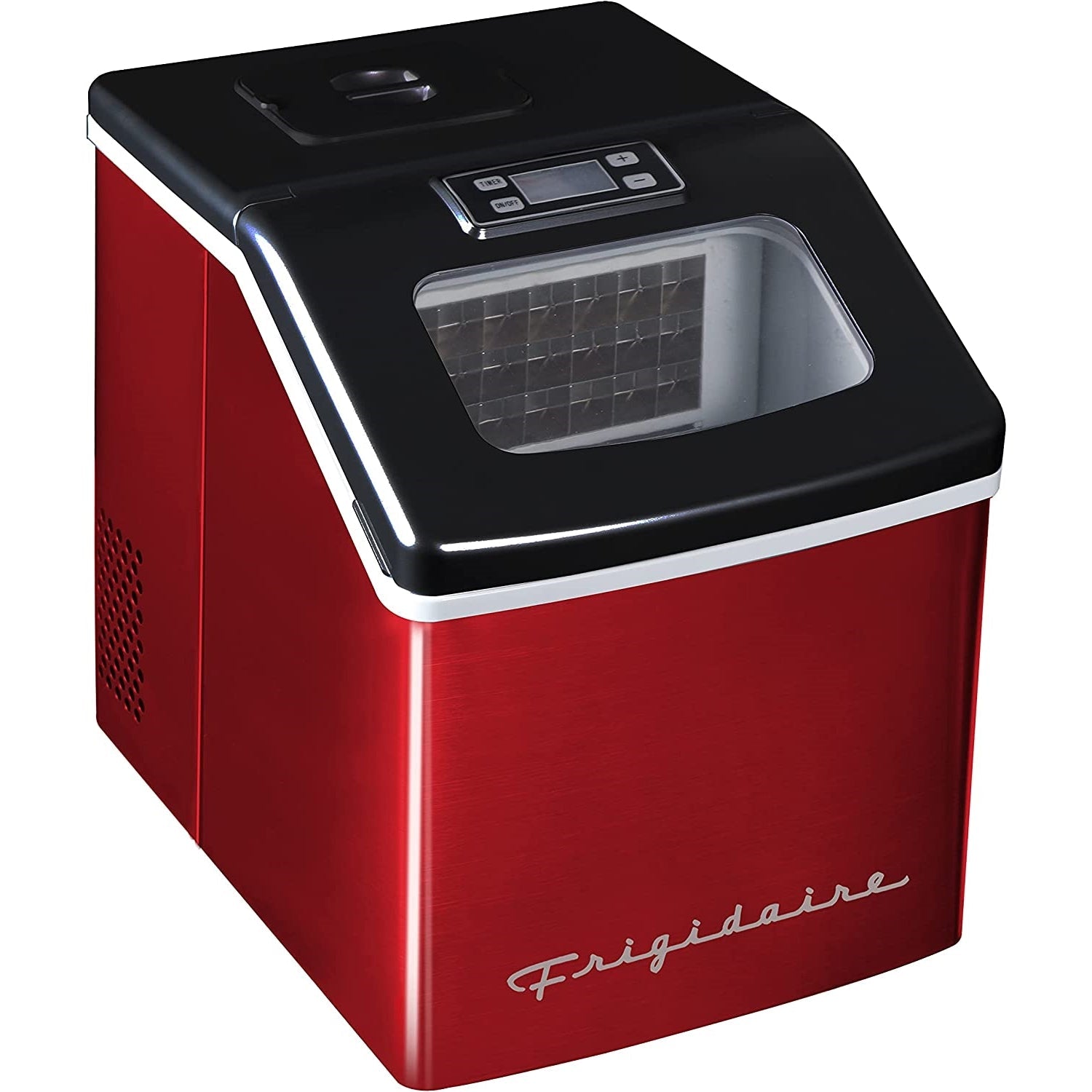 Frigidaire - Machine à Glaçons XL, Capacité de Production de 40 Lbs, Acier Inoxydable Rouge - Simple Boutique